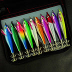 Glow UV Wood Shrimp Squid Jig 10-Pack, 7.5 or 10.5 cm