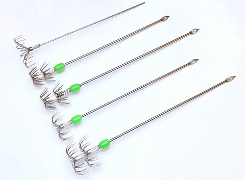 Stainless Umbrella Squid Jig Hooks, Barbed, Sizes 1-6 – product photo