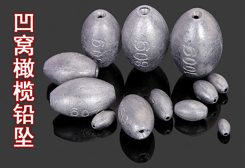 Hollow Olive Lead Sinker, 0.02–17.64 oz (0.6–500 g) – product photo