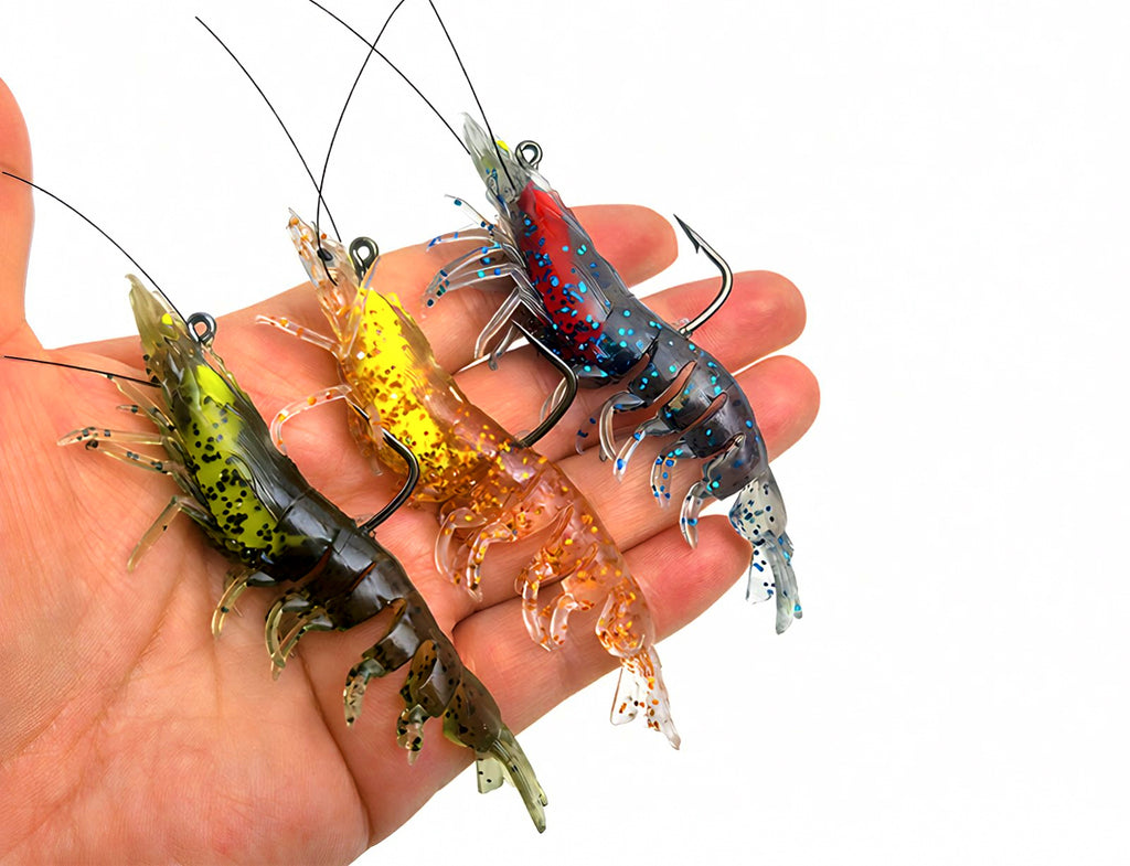 Glow Shrimp Soft Bait, Lead-Filled, 8–9 cm (3.1–3.5 in) – product photo