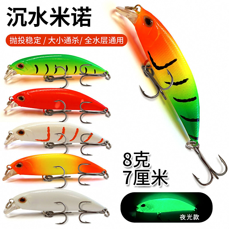 Sinking Minnow Hard Bait, 7 cm (2.75 in) 8 g (0.28 oz) – product photo