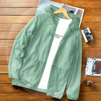 UPF 40+ Hooded Sun Protection Fishing Jacket, Zip Front – product photo