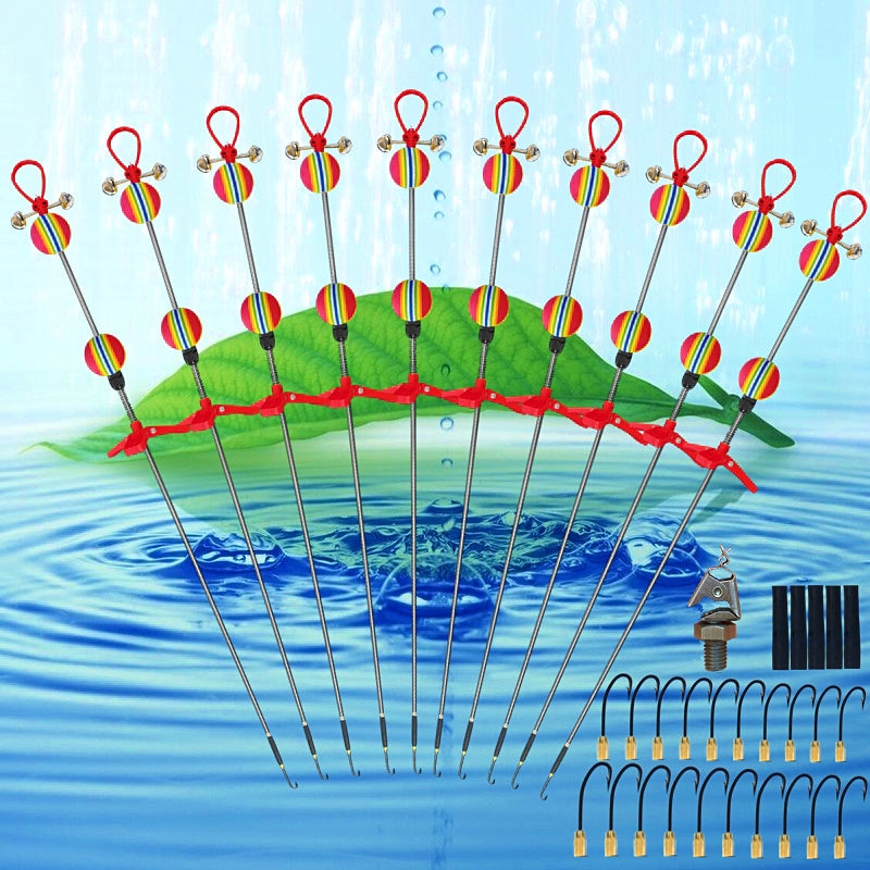Lazy Eel Fishing Hook Rig, Barbed Threaded Hook, Float & Bells – product photo