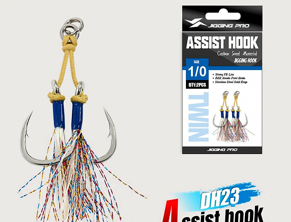 Double Assist Hooks for Metal Jigs, Aramid Cord, 1/0–7/0 – product photo