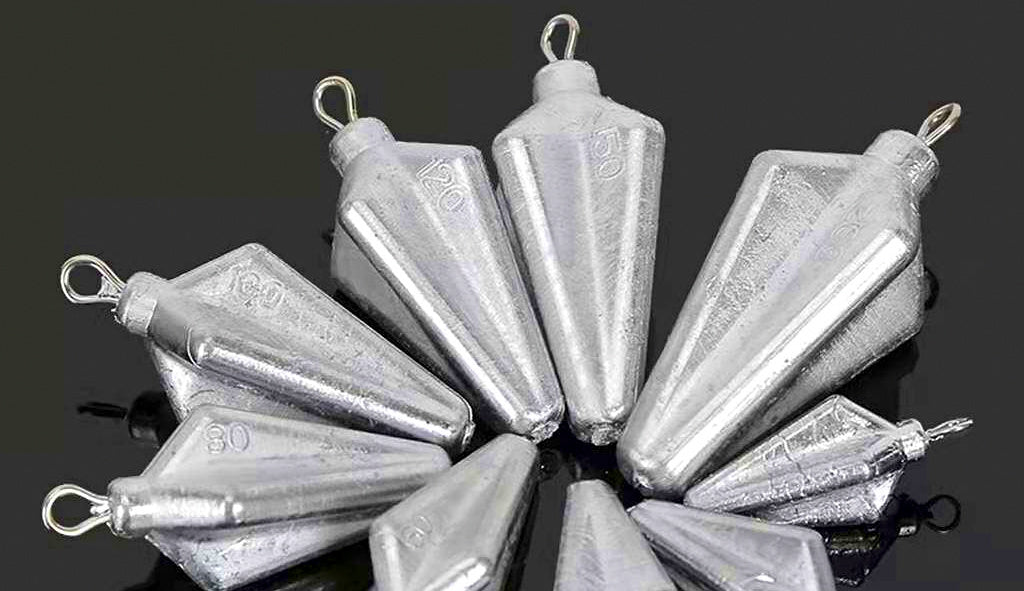 Four-Sided Starfruit Lead Sinkers, 1.1–7.1 oz (30–200 g) – product photo