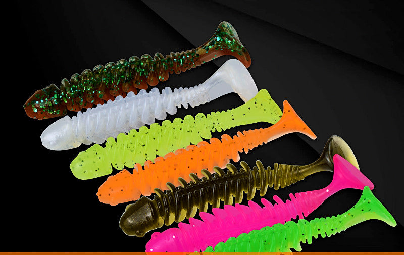 T-Tail Soft Plastic Worm Bait, 10-Pack, 4–6.5 cm (1.6–2.6 in) – product photo