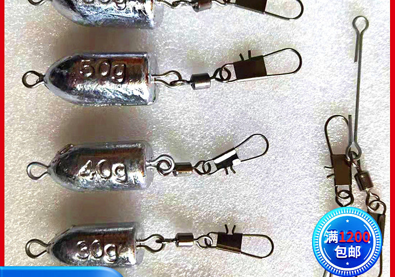 Lead Bullet Sinker with Double Rings, 5–3000 g (0.18–106 oz) – product photo
