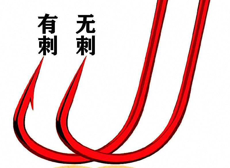 Red Sode Fishing Hooks, Barbed or Barbless, Sizes 1–8 – product photo