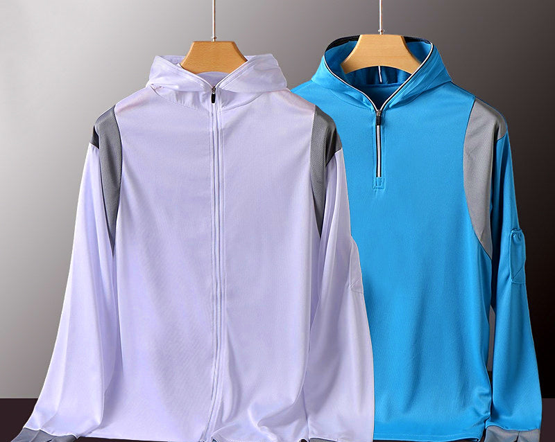 Men's UPF 40+ Hooded Long Sleeve Fishing Sun Shirt – product photo