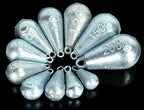 Galvanized Teardrop Sinker with Eye, 30–200 g (1.1–7.1 oz) – product photo