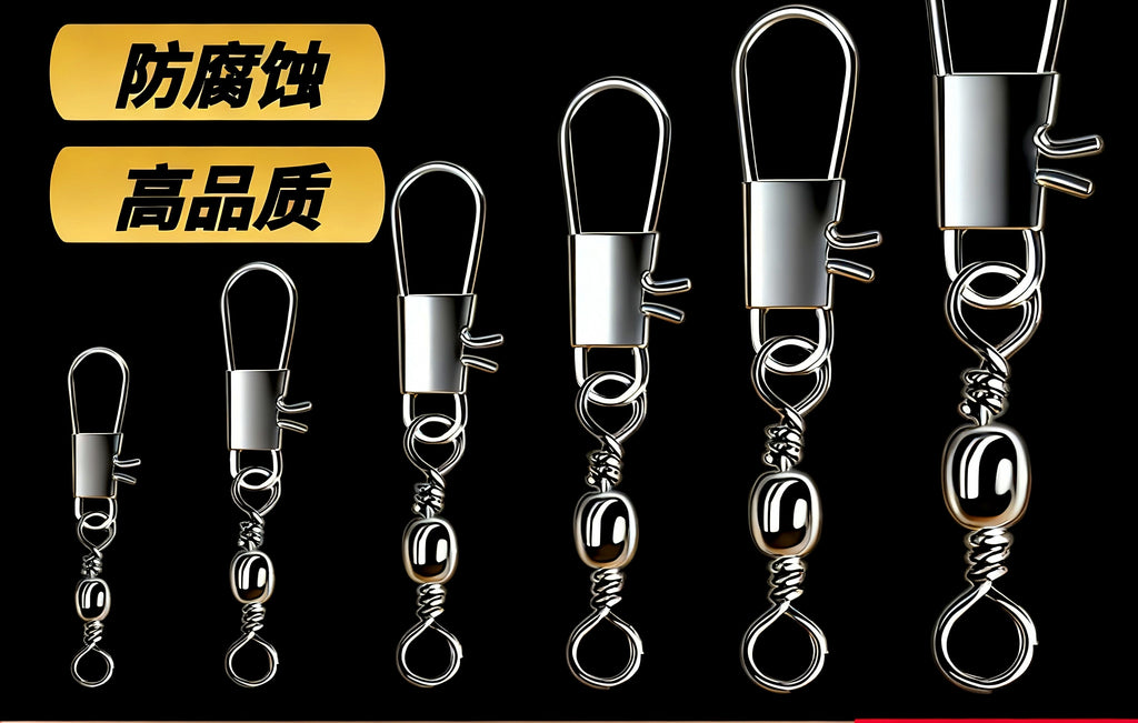B-Type Safety Pin Snap Swivels, Barrel Swivel Connectors – product photo