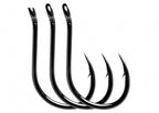 Black Barbed Eyed Hooks, Senmata Style, Boxed, Sizes #0.3–#12 – product photo