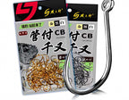 Barbed Tube-Style Fishing Hooks, Bulk Pack, Sizes 1–12 – product photo