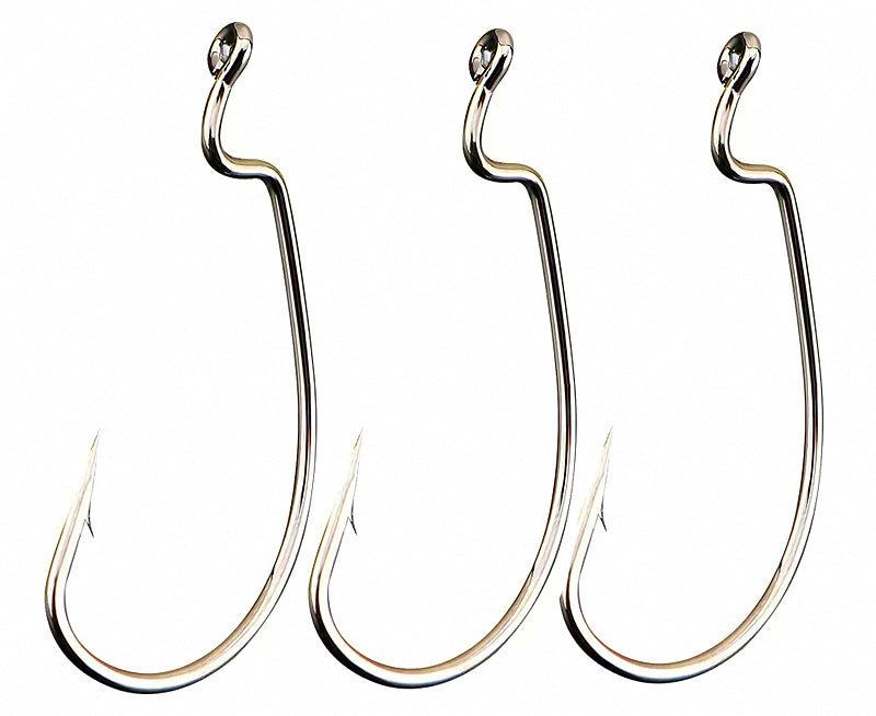 Offset Worm Hooks, Wide Gap, Bulk Pack, Sizes 6 to 4/0 – product photo
