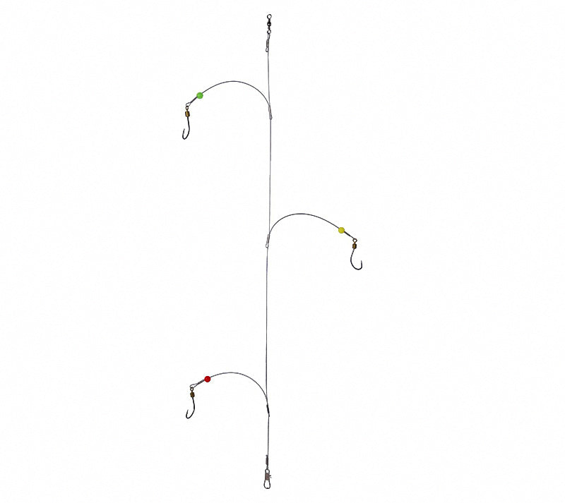 3-Hook Rig with Steel Wire Leader, Anti-Tangle Hook Rig – product photo