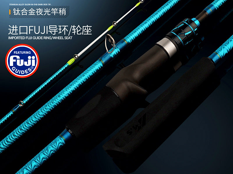Boat Fishing Rod, 1.98 m (6 ft 6 in), Titanium Tip, 60–350 g – product photo