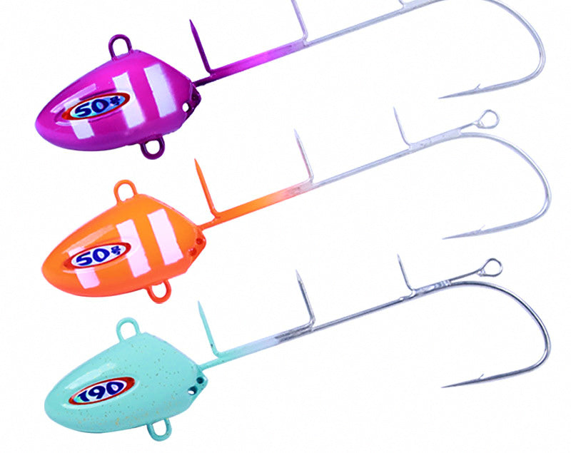 Single Hook Lead Jig, 190 g (6.7 oz), Glow Stripe – product photo