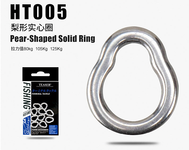304 Stainless Steel Solid Rings, Pear-Shaped Single Loop, 10 Pack – product photo