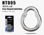 304 Stainless Steel Solid Rings, Pear-Shaped Single Loop, 10 Pack – product photo