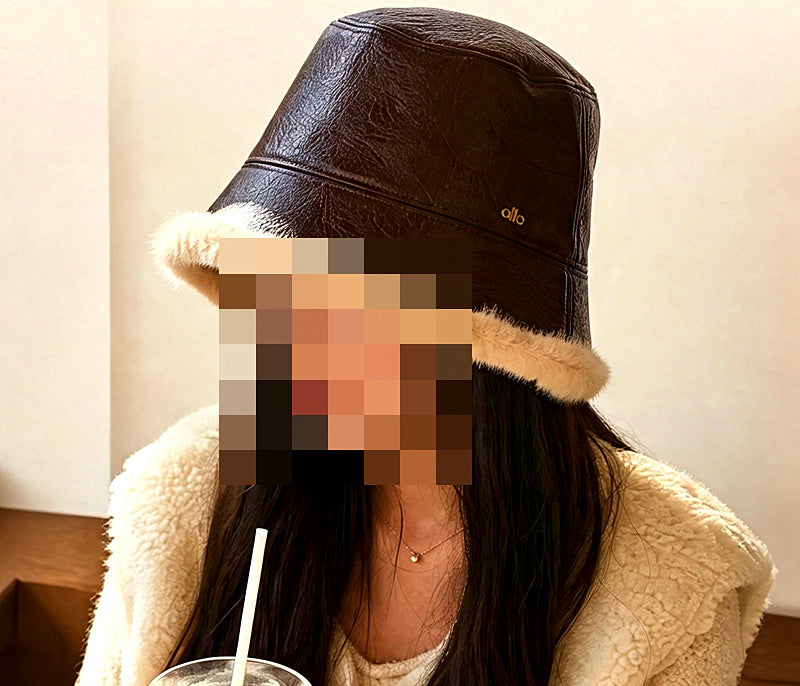 Women's Bucket Hat, Plush Brim, Windproof, Adjustable – product photo