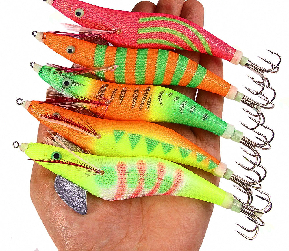 Glow Wood Shrimp Squid Jig, 15 cm (5.9 in), 28 g (1 oz) – product photo