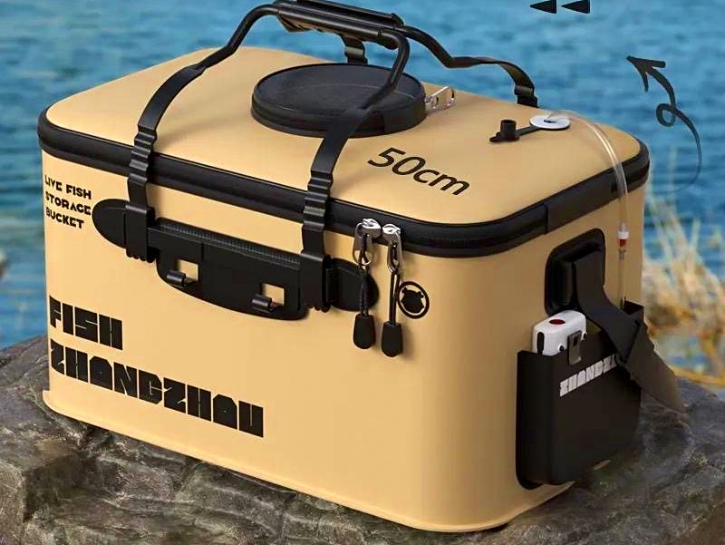 Collapsible EVA Live Fish Bucket, 30-50 cm, Optional Air Pump – product photo