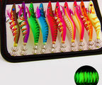 Glow Egi Squid Jig Set, Rattle Wood Shrimp, #1.5–3.5 – product photo