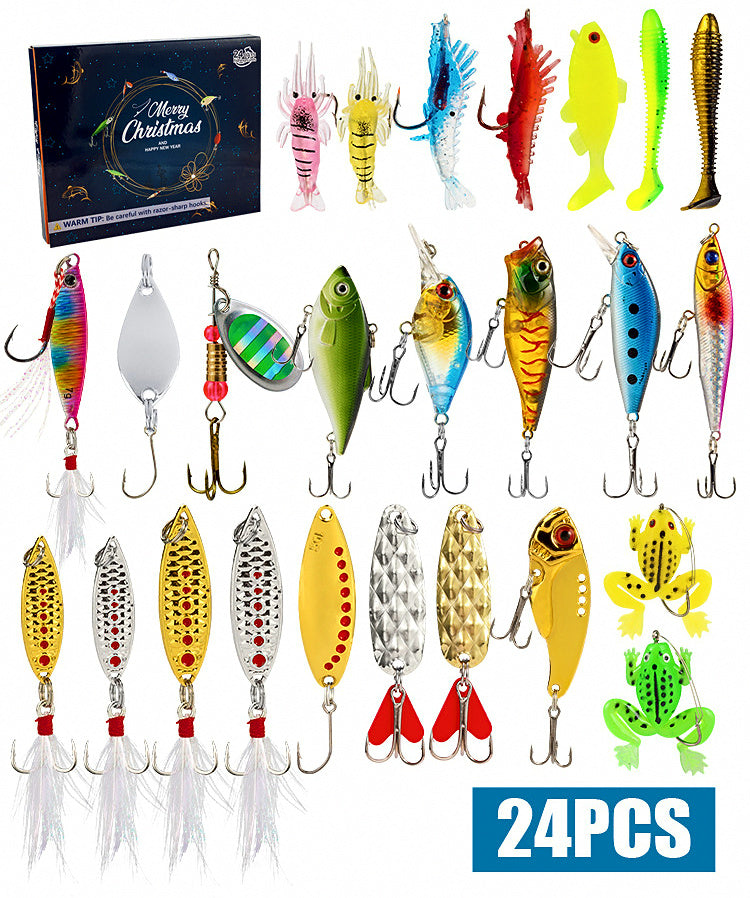 24-Piece Fishing Lure Kit, Minnow and Soft Bait Assortment – product photo