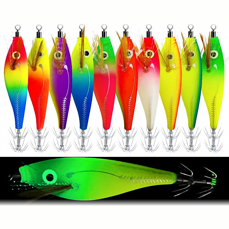 Glow Balanced Shrimp Squid Jig, 8.5–9.5 cm (3.3–3.7 in)