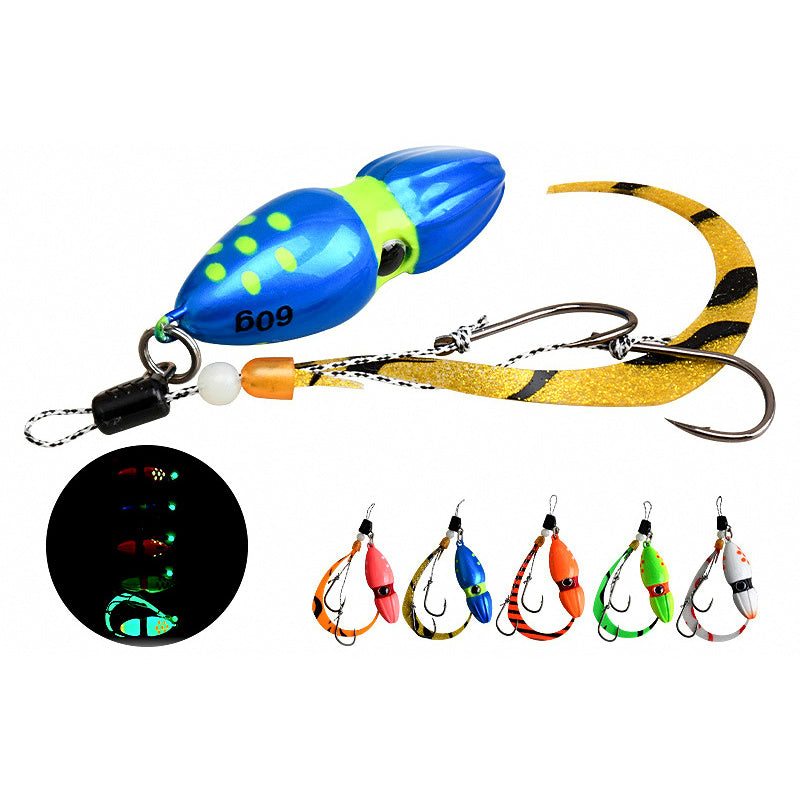 UV Glow Metal Jig with Ribbon, 60–150 g (2.1–5.3 oz)