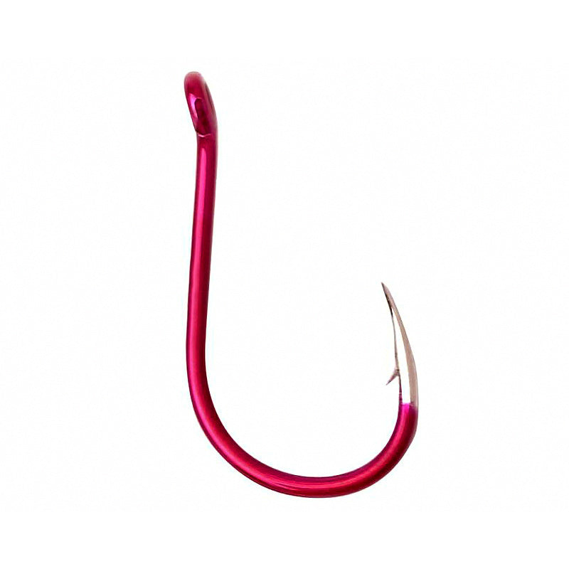 Red Barbed Senmata Fishing Hooks, Sizes #0.8–#10