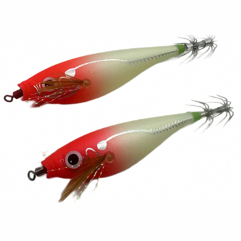 Egi Wooden Squid Jig with Rattle, 8.5 & 9.5 cm (3.3 & 3.7 in)