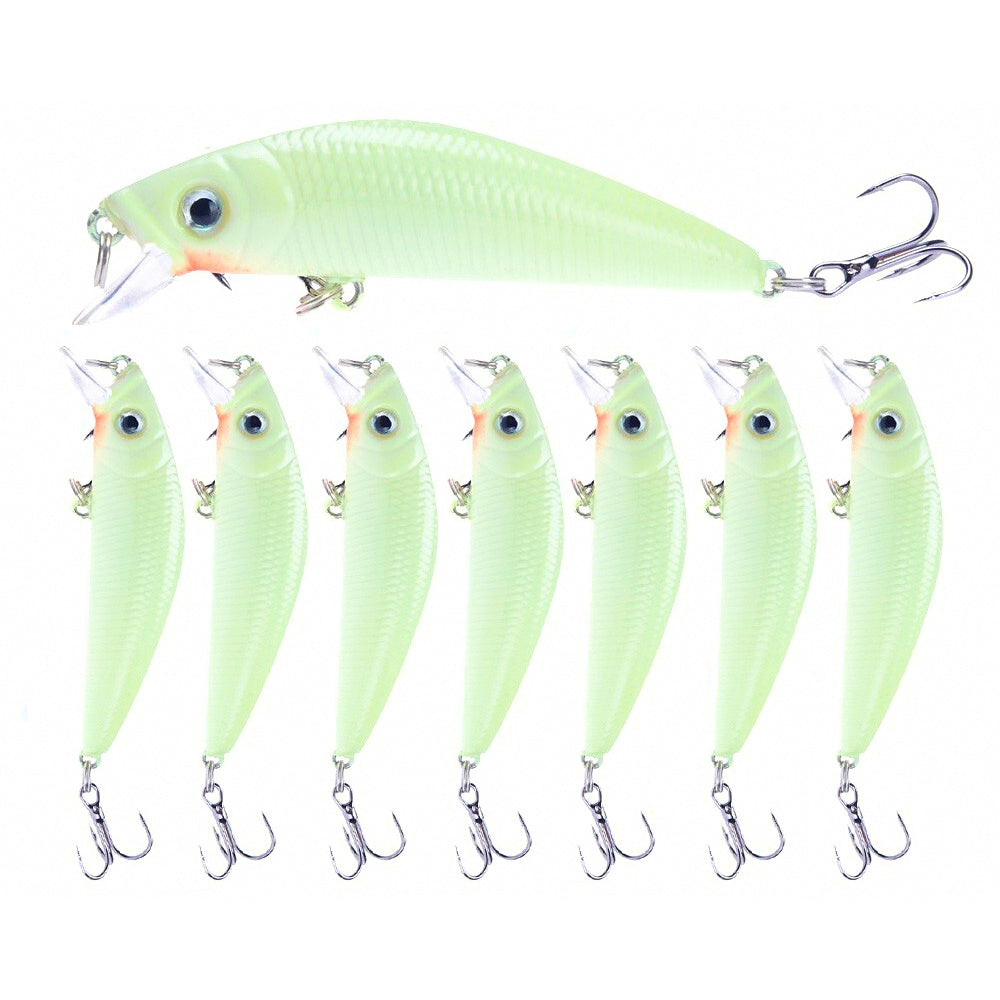 Glow Minnow Hard Lure, 7 cm (2.8 in), 8 g (0.28 oz)