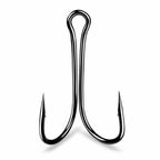 Barbed Double Hooks, 90° Bend, 50-Pack, Sizes 8–4/0