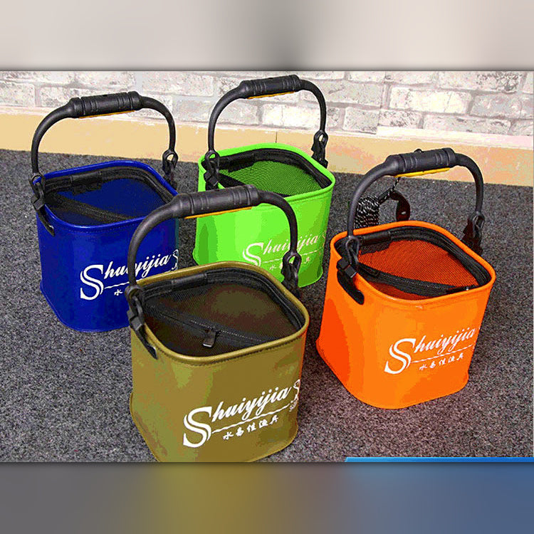 Collapsible Fishing Bucket with Handle, PVC, 20 or 24 cm