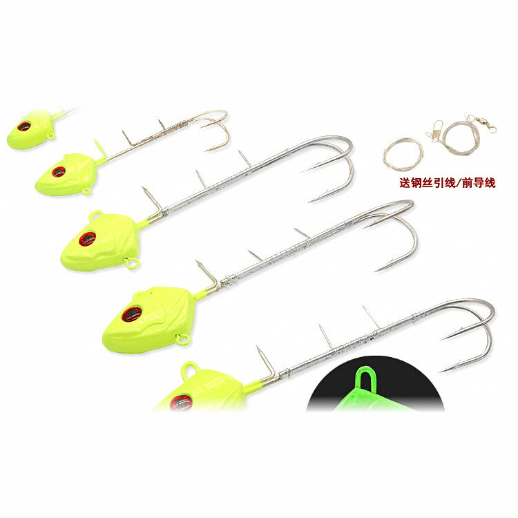 Glow Cutlassfish Double Hook Jig Rig, 20–113 g (0.7–4 oz)