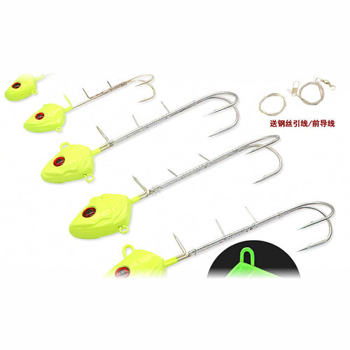 Glow Cutlassfish Double Hook Jig Rig, 20–113 g (0.7–4 oz)