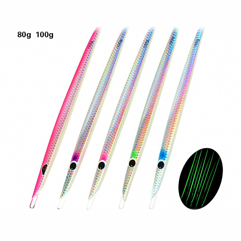 UV Long Metal Jig, 80 g and 100 g (2.8 oz, 3.5 oz)
