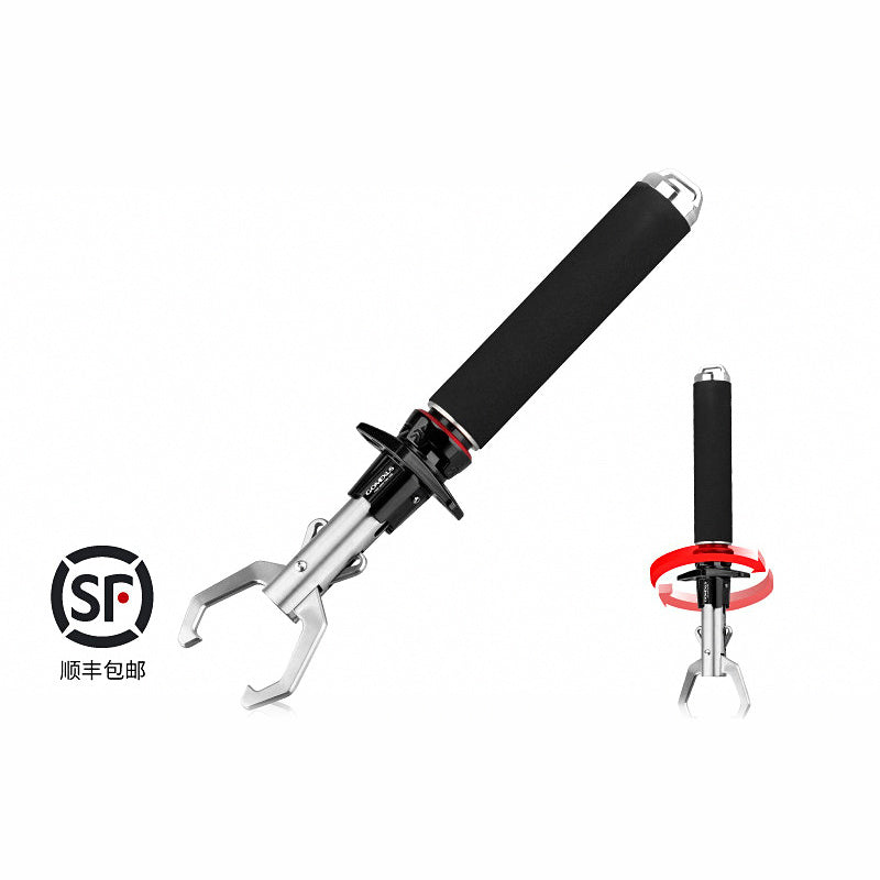 Fish Gripper with 360° Swivel, Black/Red