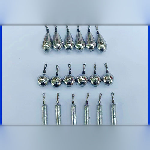 R-Ring Running Sinkers, Pack of 50, 2.5–40 g (0.09–1.41 oz)