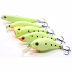 Glow Hard Bait Set, 5 Pieces with Tackle Box