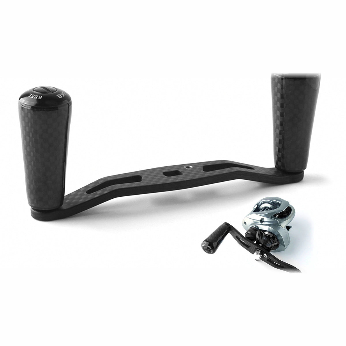 Carbon Fiber Double Handle for Baitcasting Reel, Round Knob
