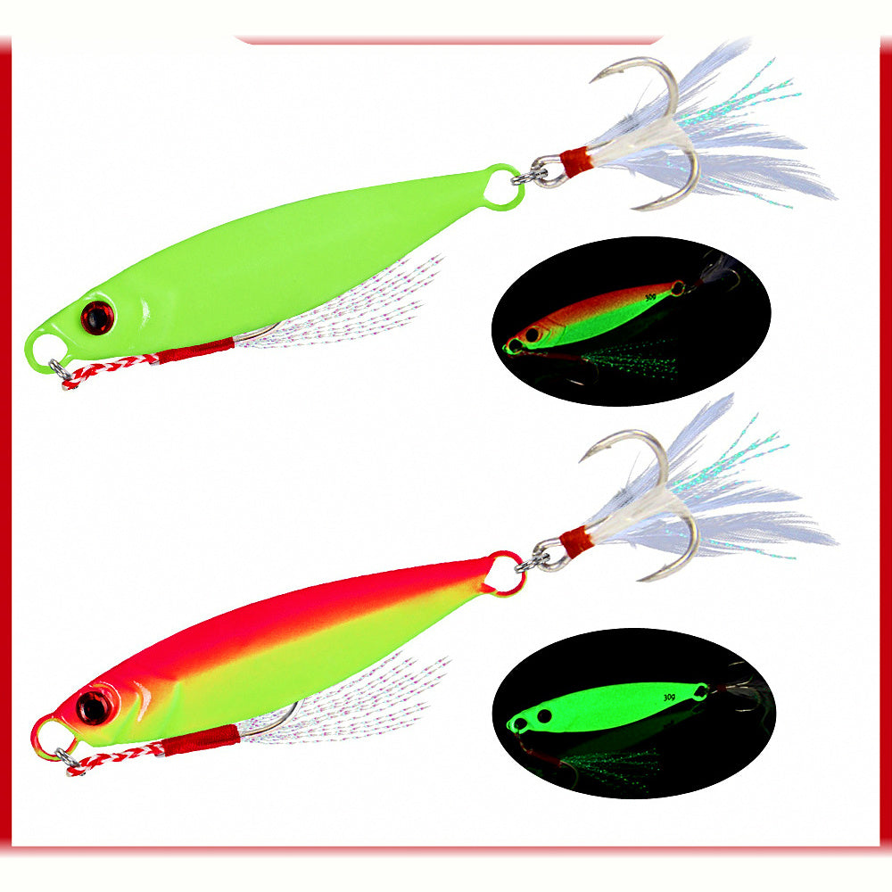 Casting Metal Jig Lure, 7–40 g (0.25–1.4 oz), Glow