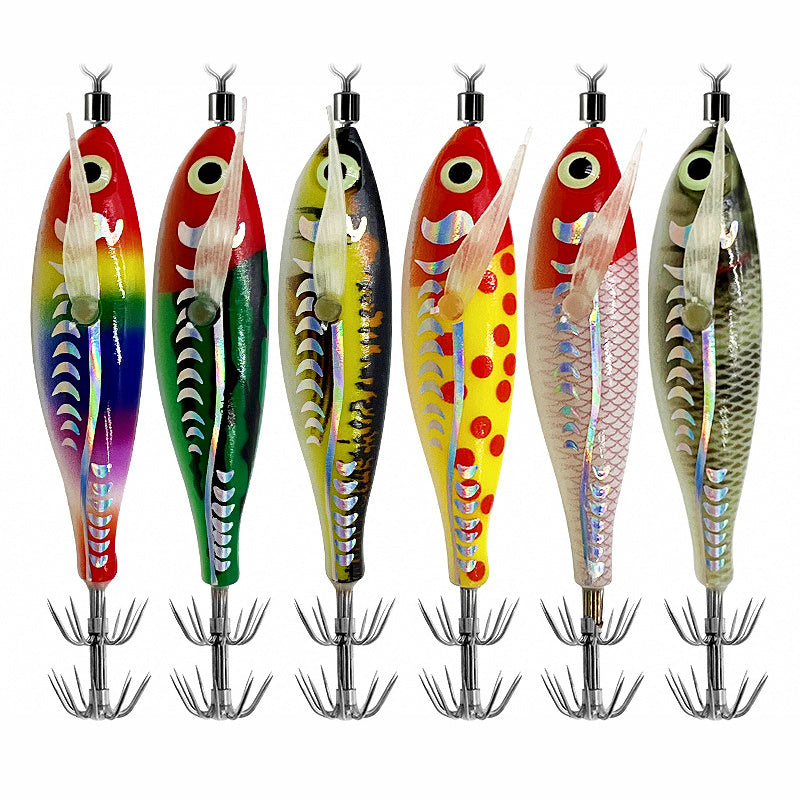 3D Laser Shrimp Squid Jig, 5.3 g (0.19 oz), Glow Wood Shrimp