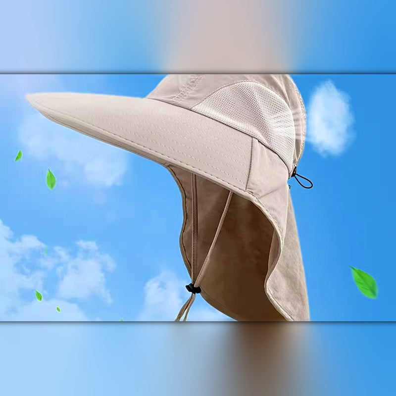 Wide Brim Sun Hat with Neck & Face Cover, Unisex