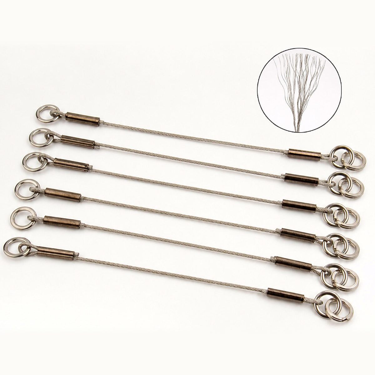 Coated Stainless Wire Leaders, 8–10 cm (3.1–3.9 in), 5-Pack