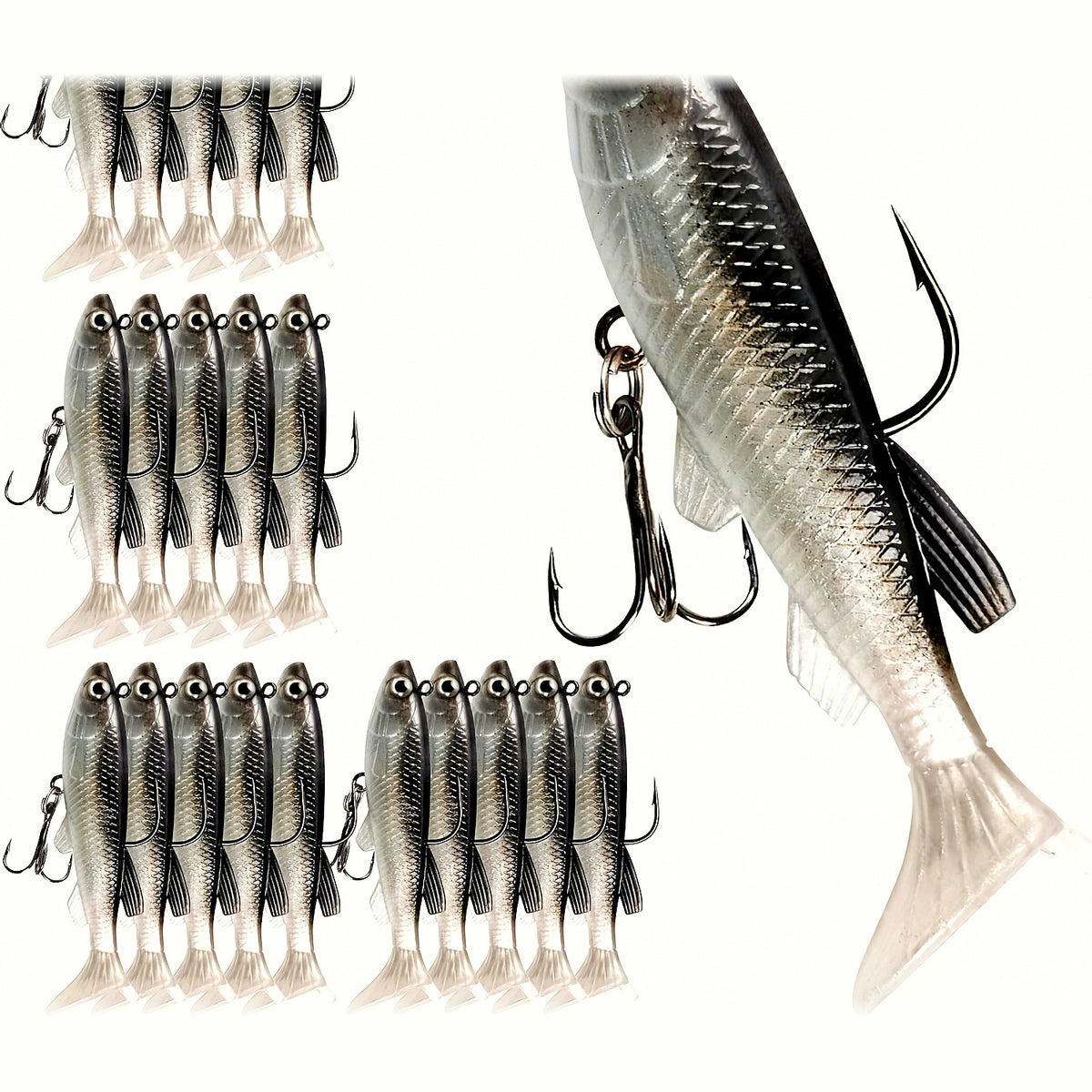 Lead Head Soft Swimbait, T-Tail, 8 cm / 14 g (0.5 oz)