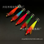 Wooden Shrimp Squid Jig, 10 cm (3.9 in), Glow Big-Eye