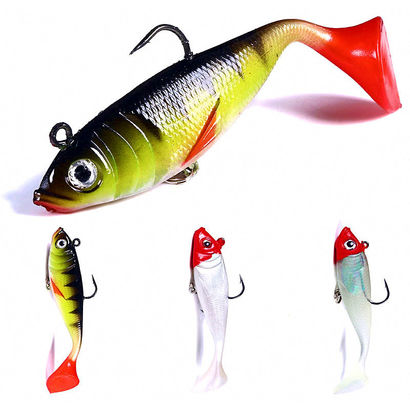 Lead Head Soft Swimbait, T-Tail, Double Hook, 18.5 g (0.65 oz)