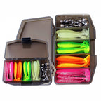 T-Tail Soft Bait Kit, Glow Ribbed, 5.5–7 cm (2.2–2.8 in)